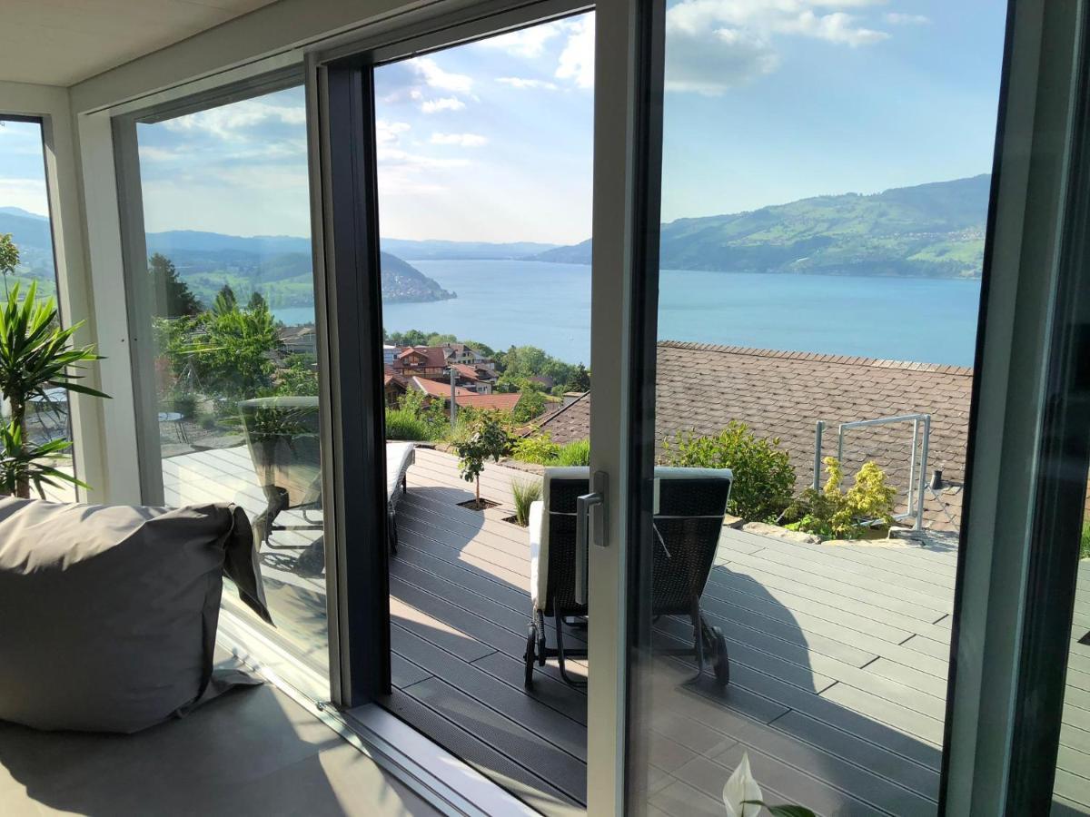 Moderne Unterkunft Mit Panoramablick Auf Thunersee Krattigen Εξωτερικό φωτογραφία