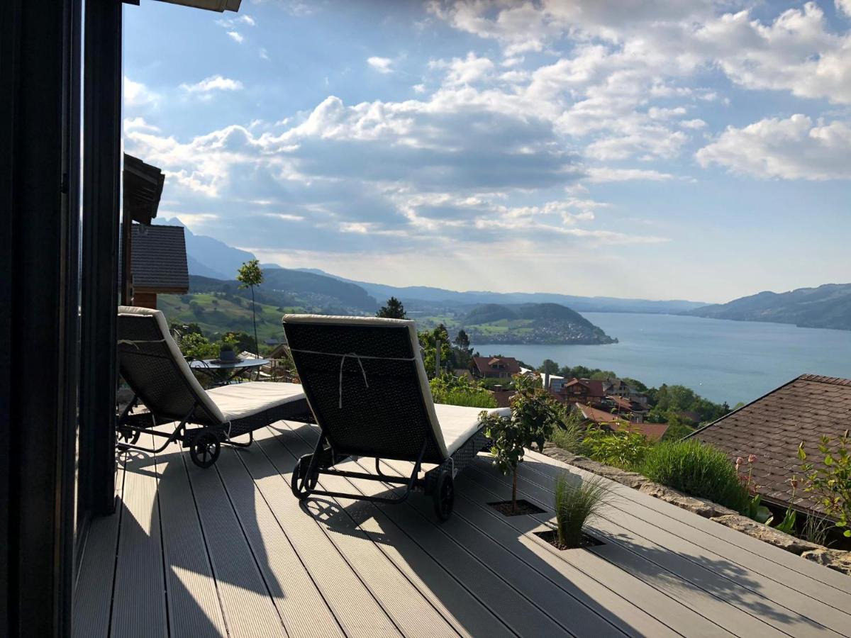 Moderne Unterkunft Mit Panoramablick Auf Thunersee Krattigen Εξωτερικό φωτογραφία